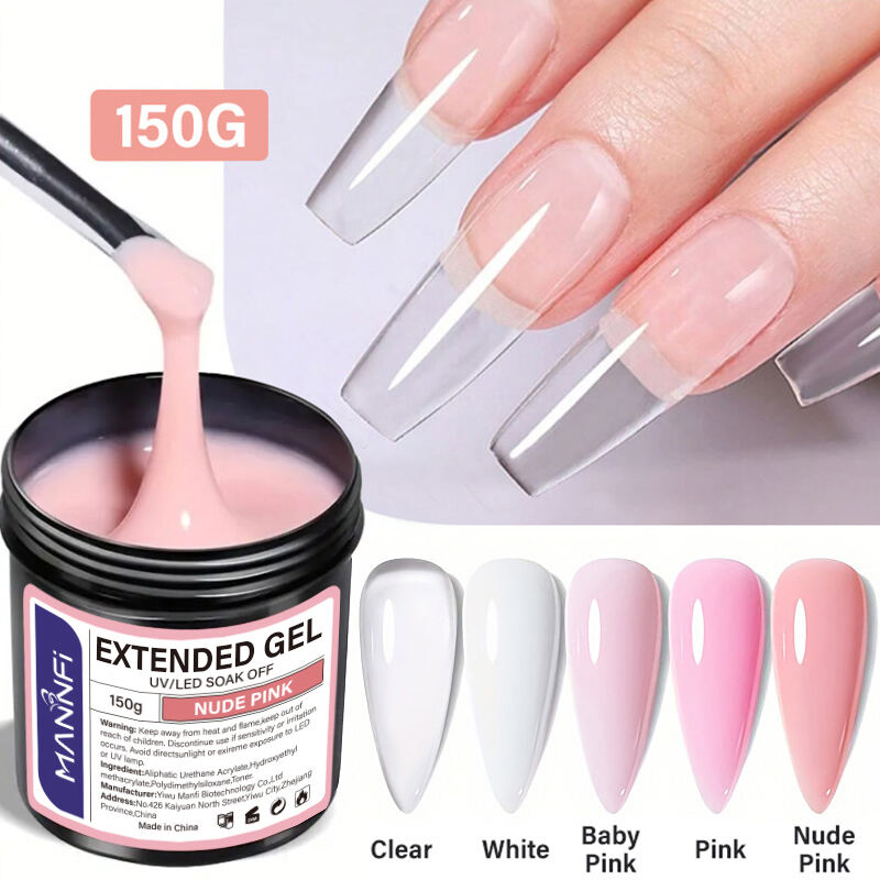 MANNFI  Wholesale 150g Quick Extend Painless Builder Solid Gel Extension UV Led Extension Nail Gel Polish For Nail Strengthen factory