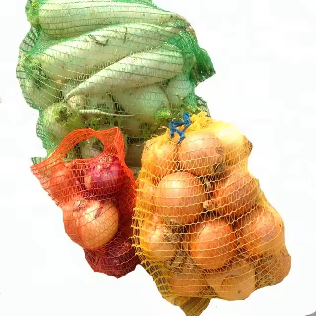 PE plastic onion mesh rashcel net bags for packaging potato garlic