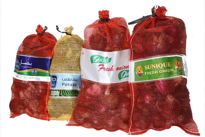 50x80 cm PP PE Fresh Fruit Onion Sacks Packing Leno Mesh Bag For Vegetables