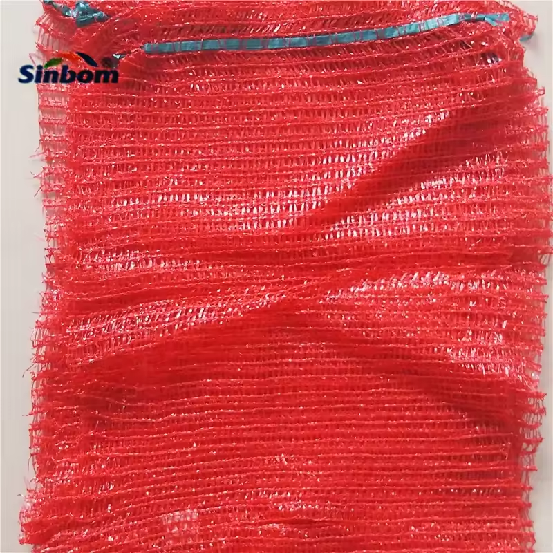 Pe/pp Plastic Onion/Fruit Red Raschel Leno Bag 50kg Net Bags For Vegetables