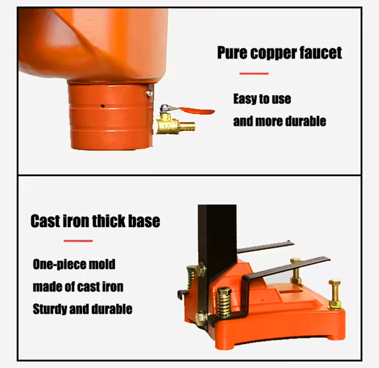 OEM 110V 250mm 3980W 3 gear speed angle Aluminum base knock-down removable high power motor Concrete Drilling Machine with wheel details