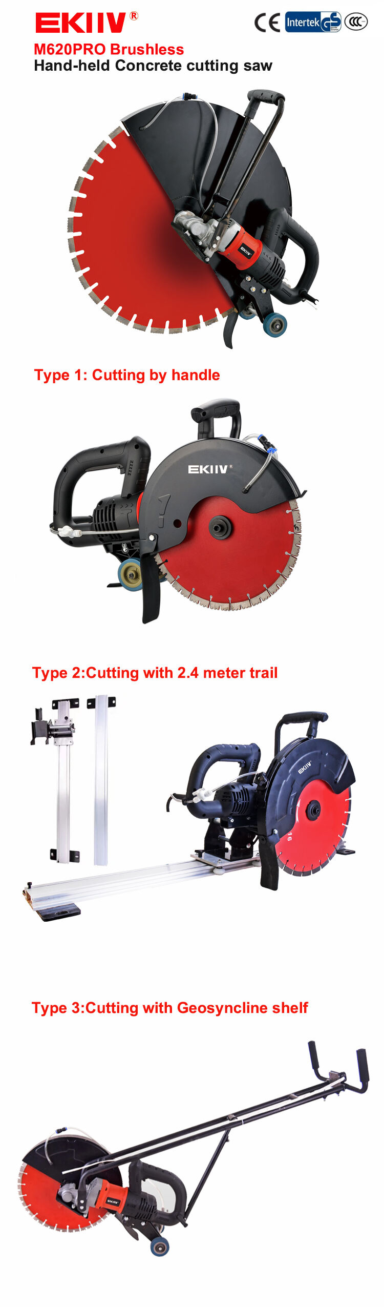 M620PRO 110V 230V 6500W 350mm 420mm 620mm Factory Electric hand-held portable wall chaser saw concrete cutting machine Saw Cutting Machine supplier