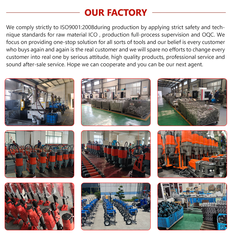 OEM 110V 250mm 3980W 3 gear speed angle Aluminum base knock-down removable high power motor Concrete Drilling Machine with wheel details