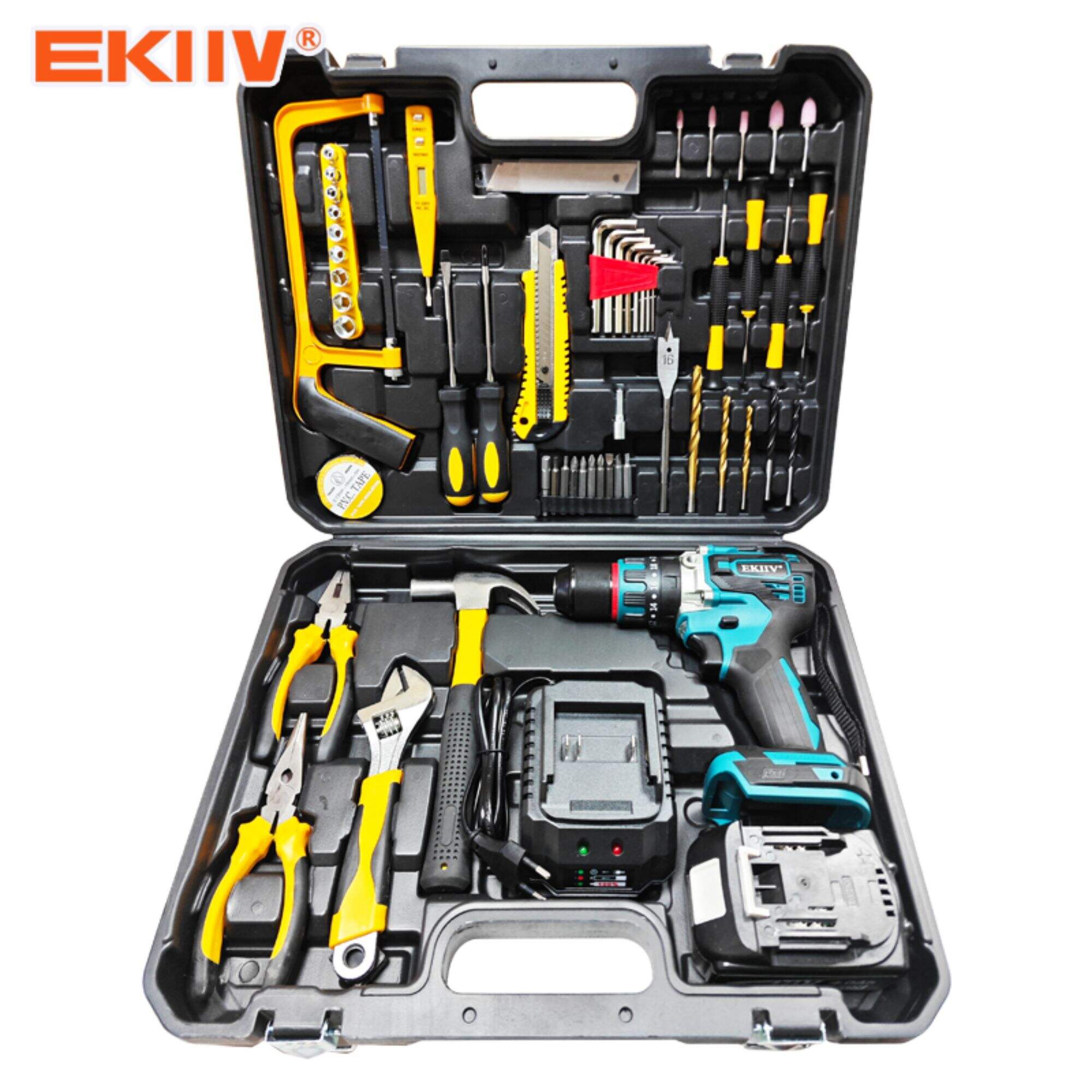 TS01 EKIIV 2 in 1 Rahmen Nagelpistole und Heftmaschine 21V Akkubetriebenes Nagelgerät Sicherheitsnagler kabelloses Kombi-Set