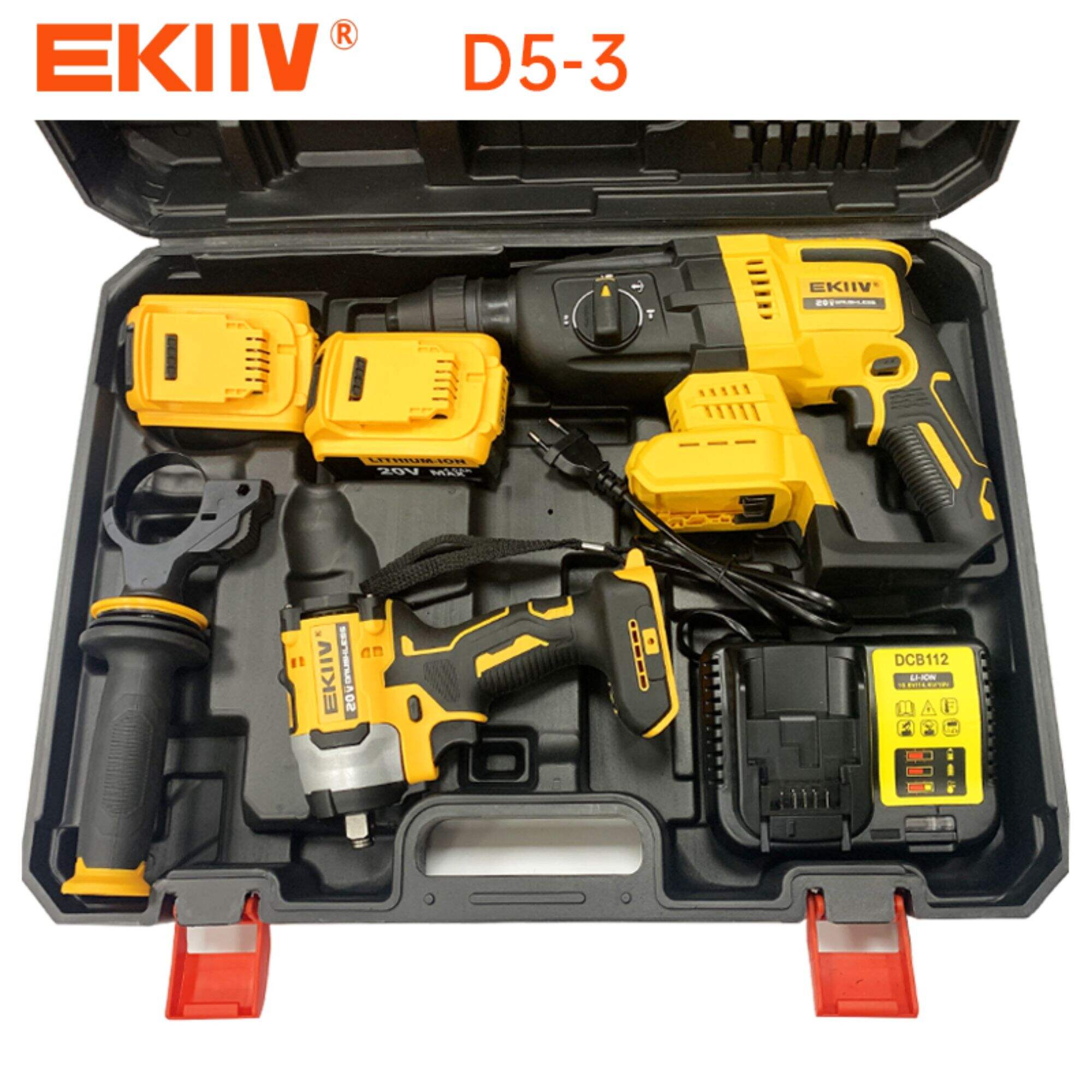 D5 3 Ekiiv 21v 18v Max Brushless 26mm Rotary Hammer Drill Driver Combo