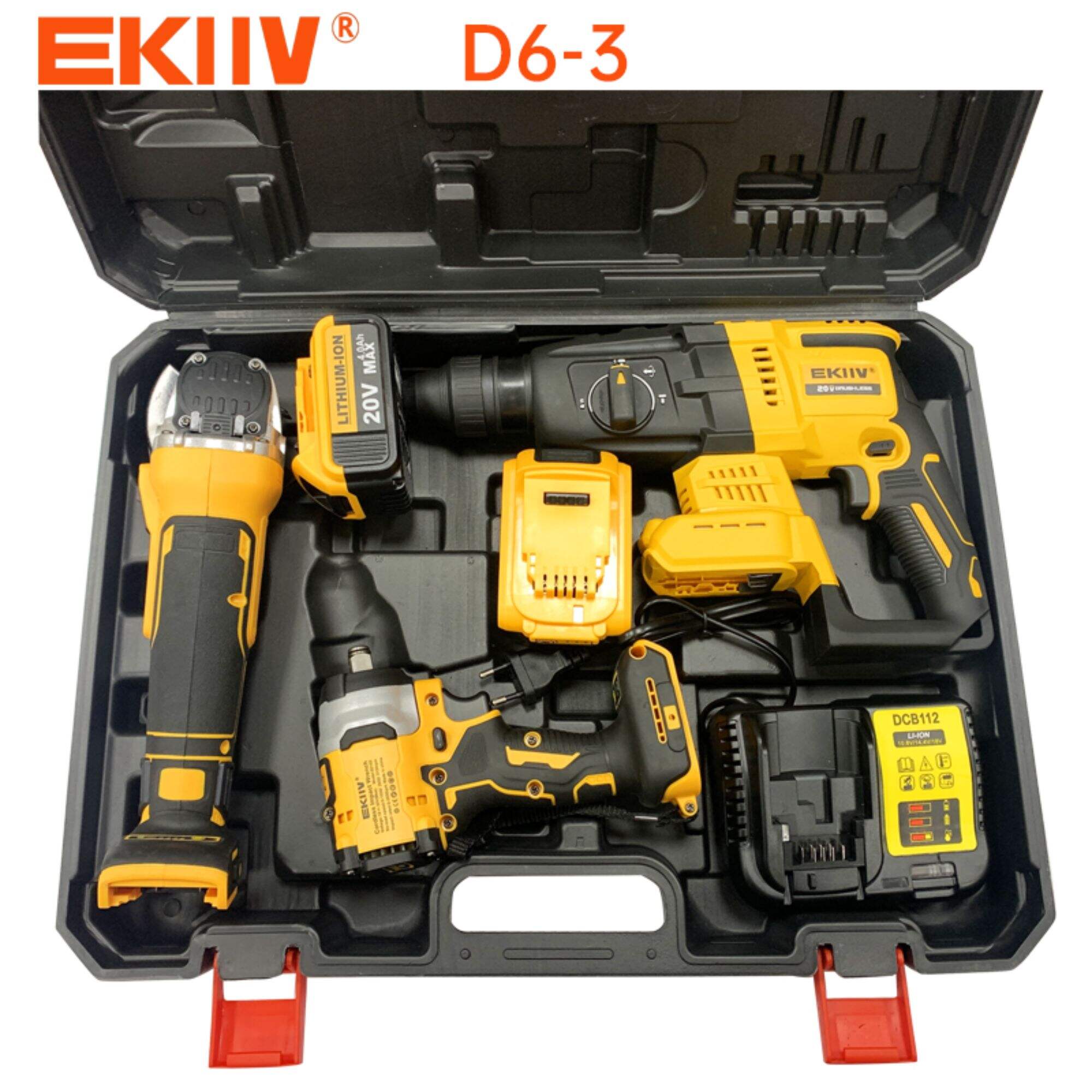 D6-3 EKIIV Exklusive Produkte Profiqualität mit gleicher Batterie-Set Kombination sofort lieferbar Akkuschraubenzieher 20V Set