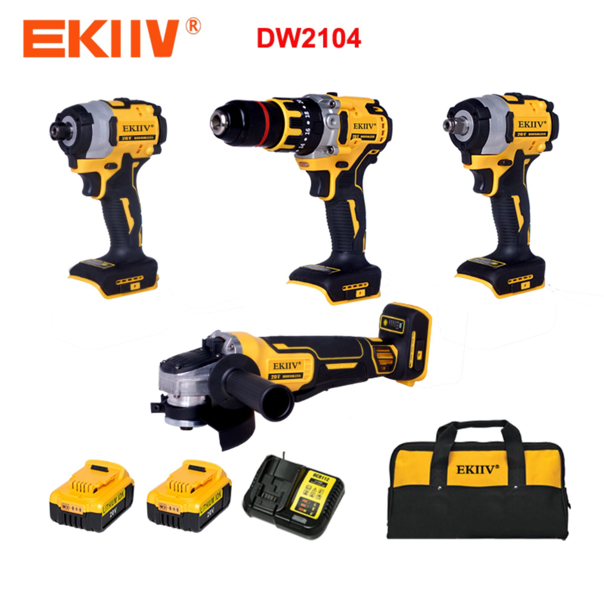 DW2104 EKIIV 20V 4 Werkzeuge in einem brushless beste Bohrmaschine Set kombiniertes Set ohne Kabel