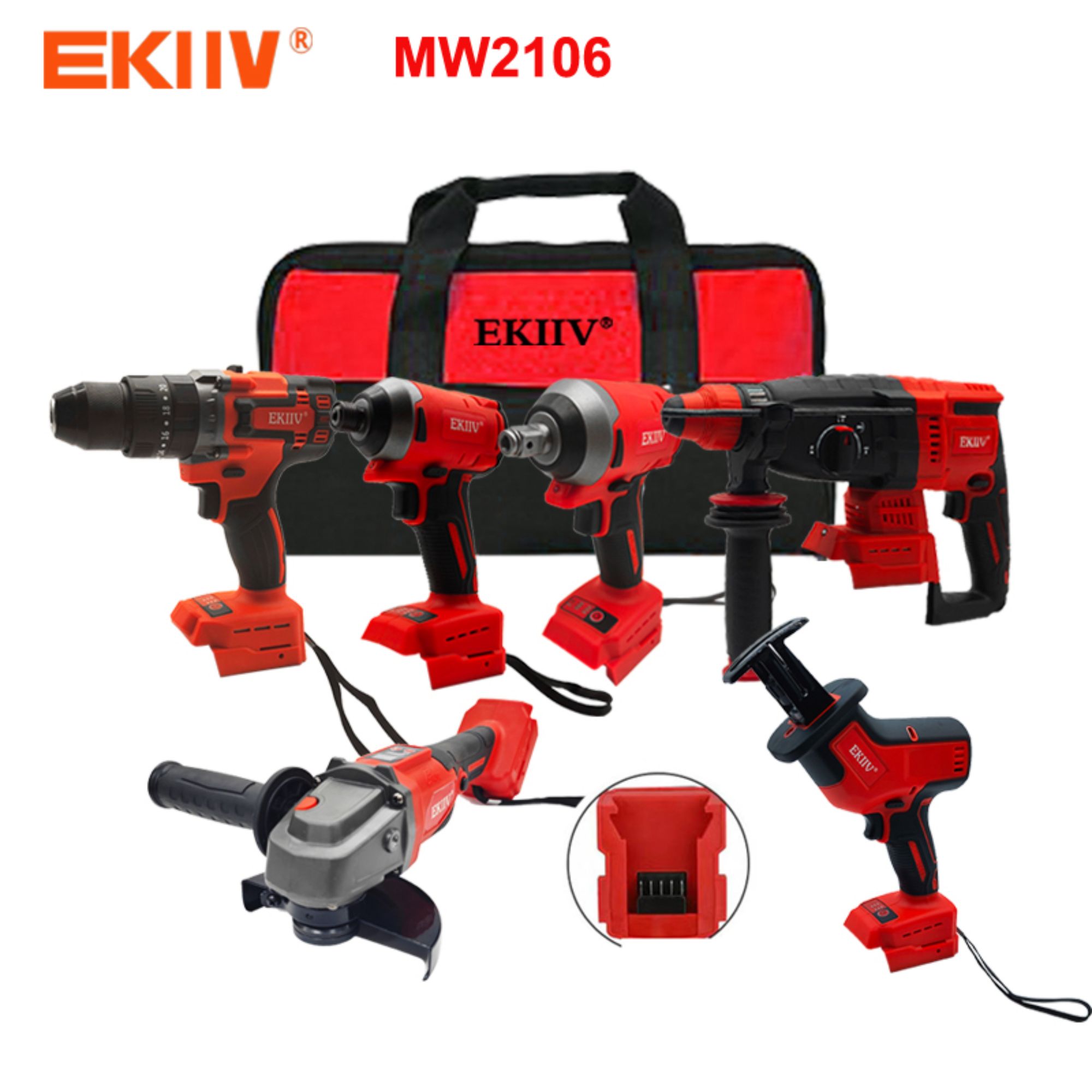 MW2106 EKIIV Professionell Ein-stop-vollständiges Paket Bohrer-Schraubendreher-Kombination mit gleichem Akku