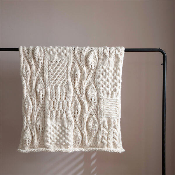 A handmade chunky knit blanket.