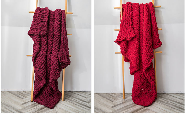 Handmade Chunky Cross Knit Blanket Throw Retail for Warm Soft Winter Knitted details