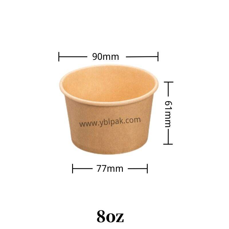 Strong kraft paper cup for hot soup packing details