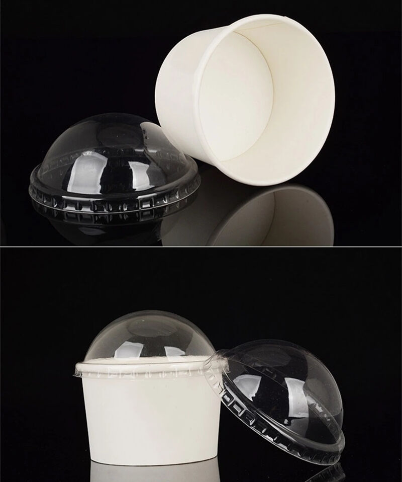 Double PE customized paper bowl for ice cream details