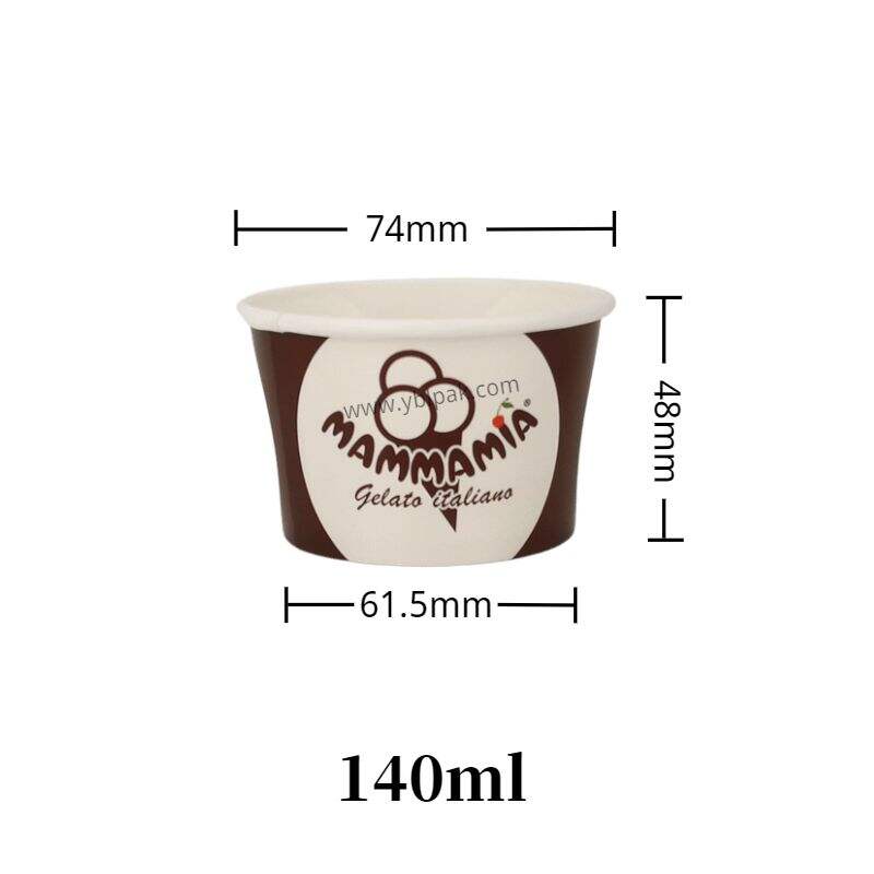 Double PE customized paper bowl for ice cream factory