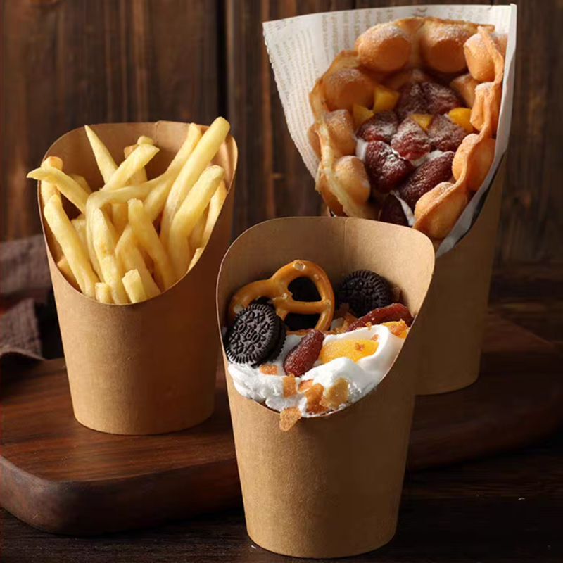 Kraft paper cup for French chips