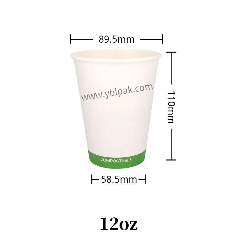 100% compostable PLA paper cup for coffee hot soup factory