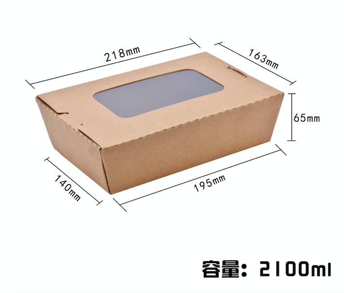 Clear PET window kraft paper take away box supplier