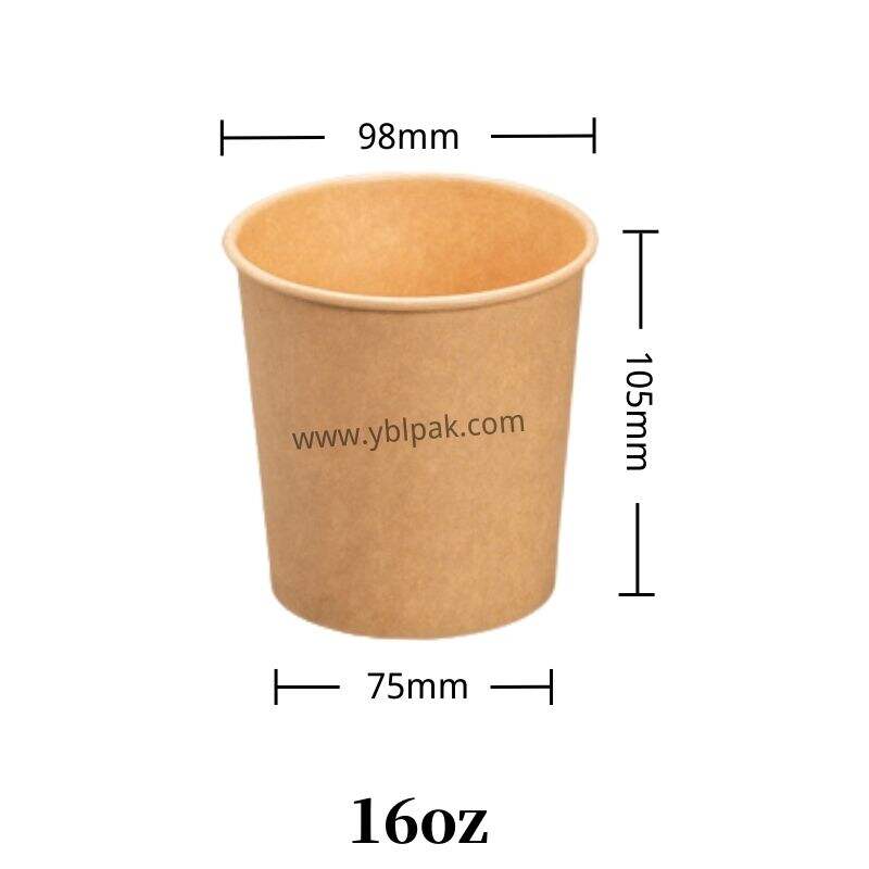 Strong kraft paper cup for hot soup packing manufacture