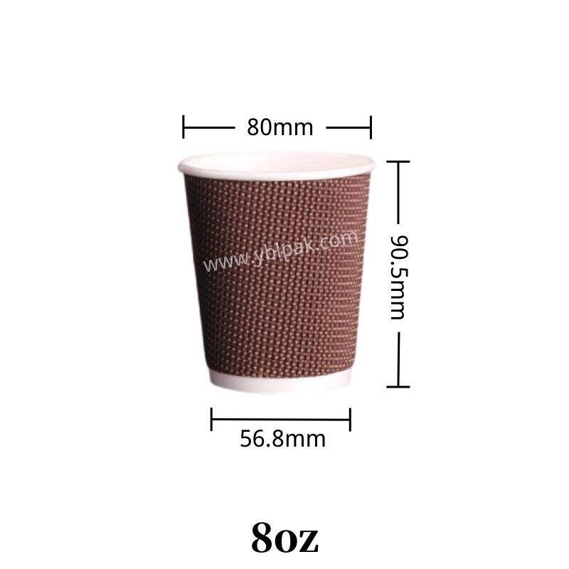 Ripple corrugated paper cups for coffee hot drink supplier