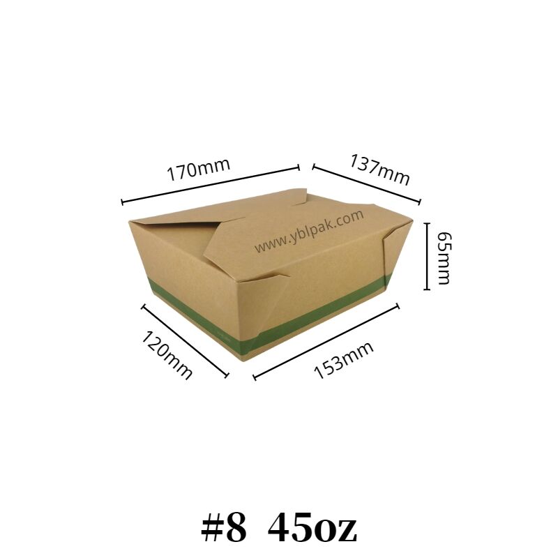 Kraft paper take away paper container for food supplier