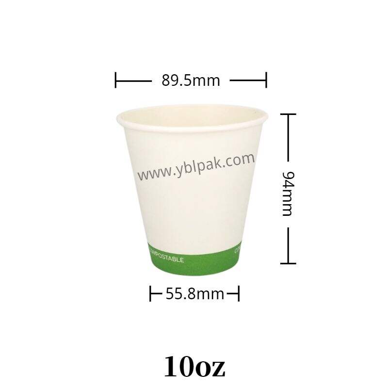 100% compostable PLA paper cup for coffee hot soup details