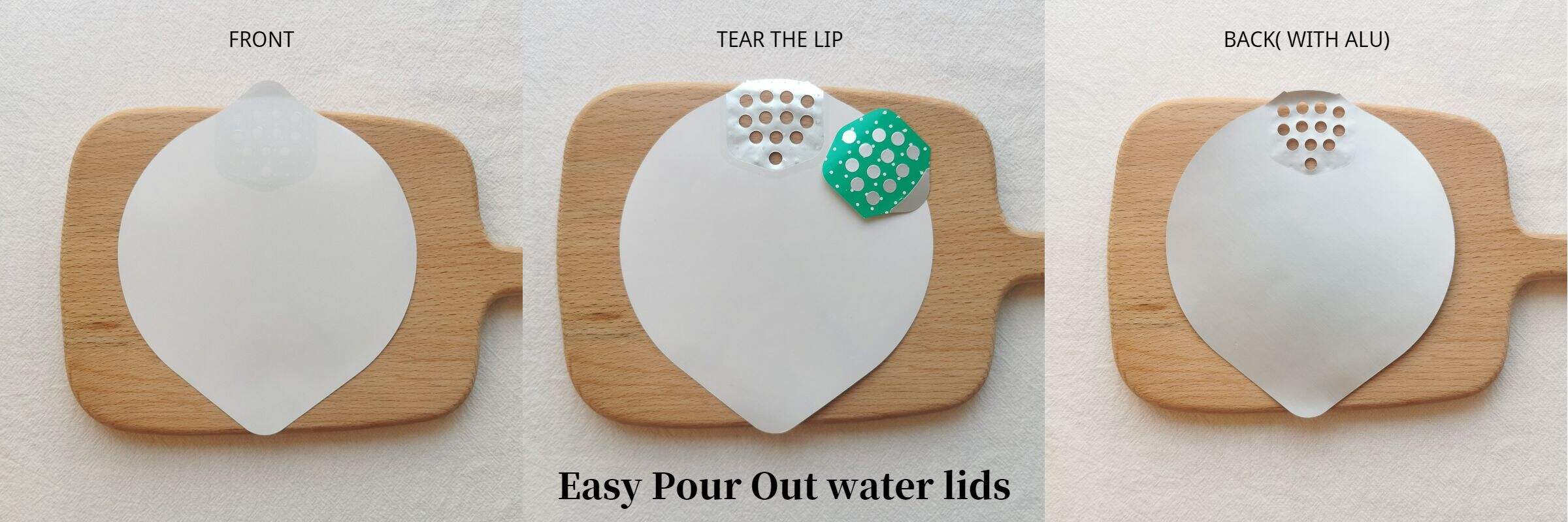 Easy Pour Out water lids