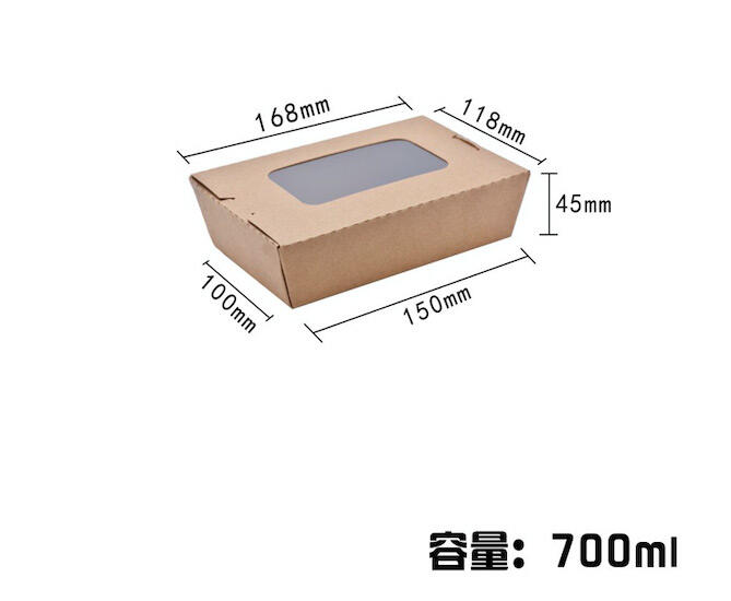 Clear PET window kraft paper take away box supplier