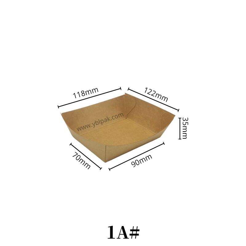 Boat-shape kraft paper tray for snack manufacture