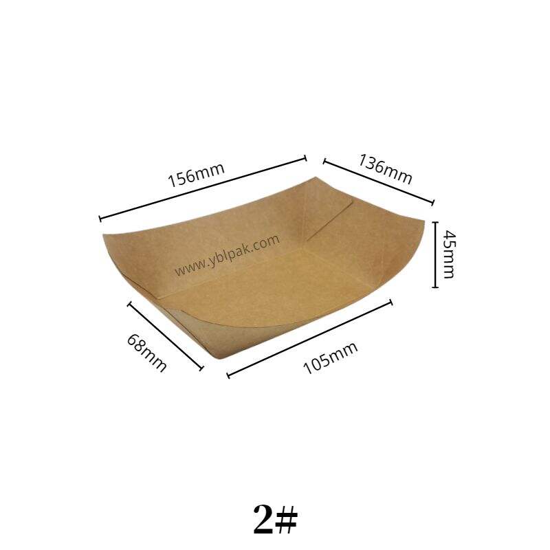 Boat-shape kraft paper tray for snack factory