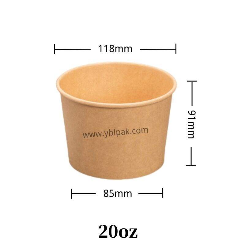 Strong kraft paper cup for hot soup packing supplier