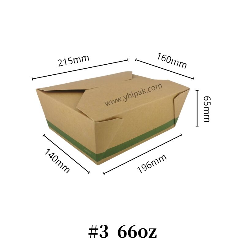 Kraft paper take away paper container for food supplier