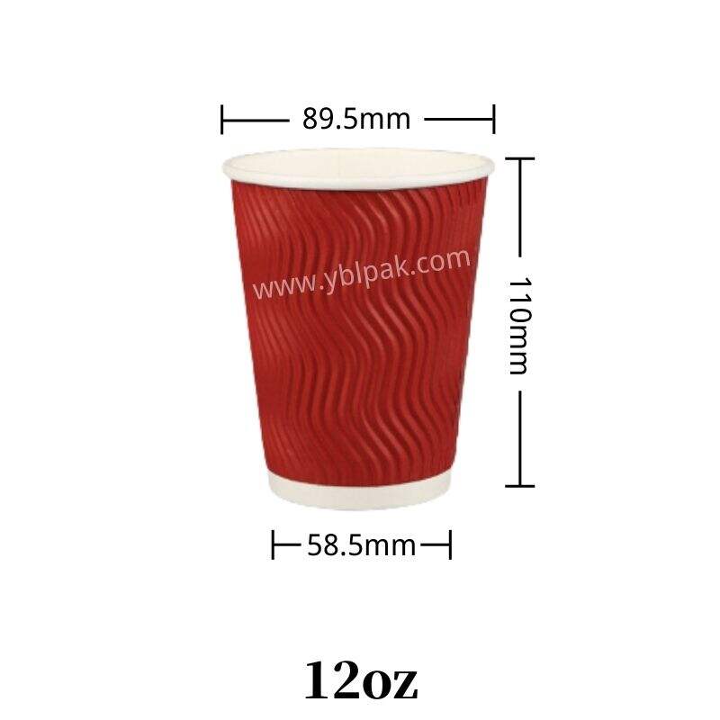 Ripple corrugated paper cups for coffee hot drink factory