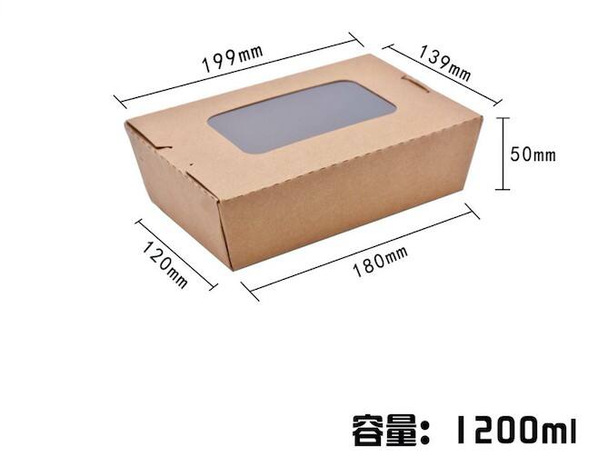 Clear PET window kraft paper take away box supplier