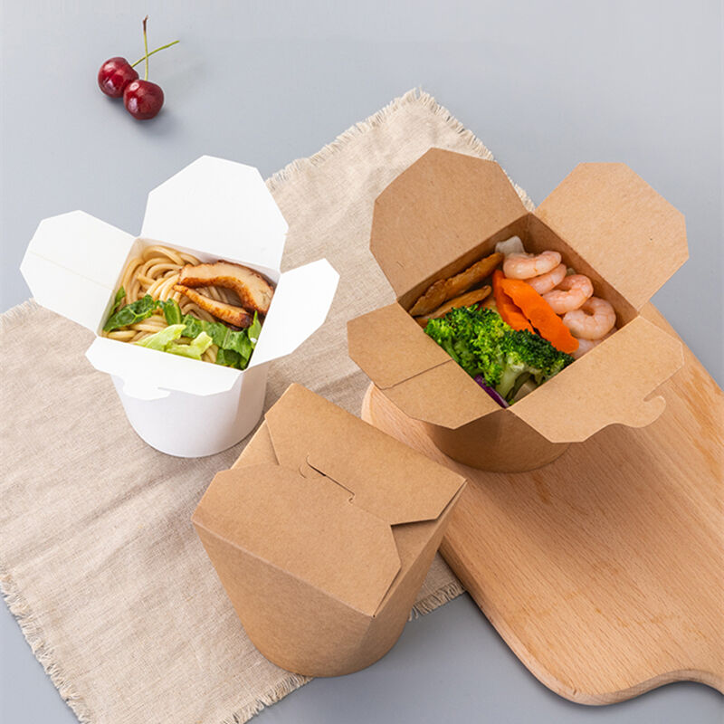 Round bottom take away paper box for fast food
