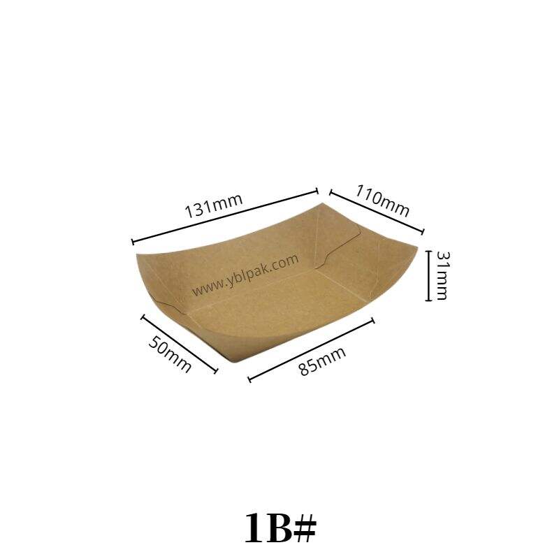 Boat-shape kraft paper tray for snack supplier