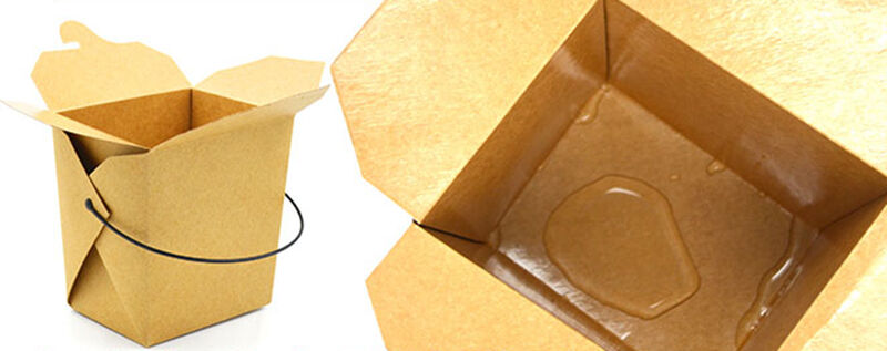 Plastic handle take away paper box for fast food noodle manufacture