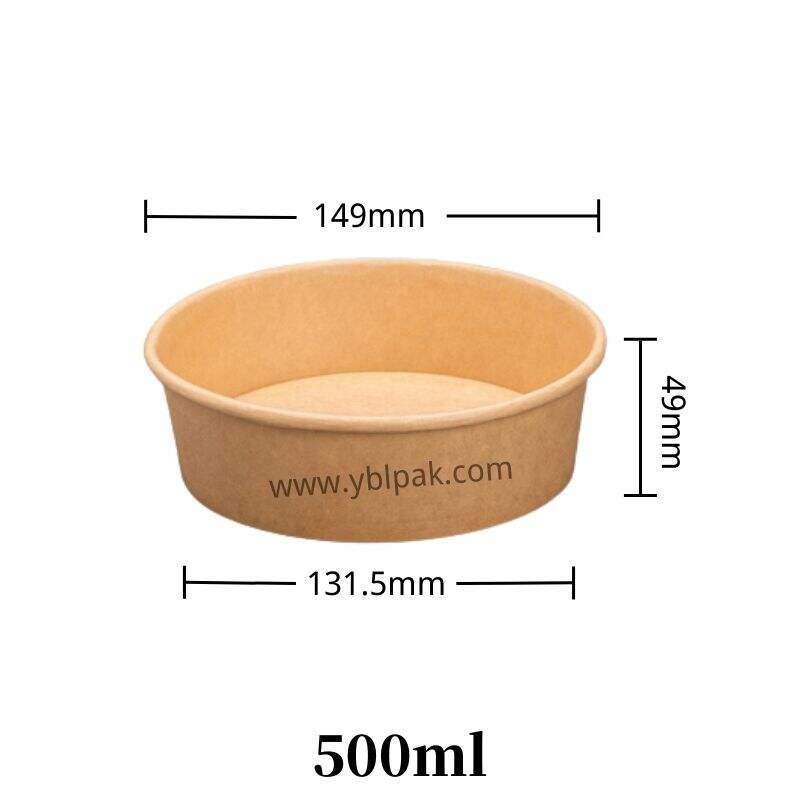 Kraft paper bowl for salad factory