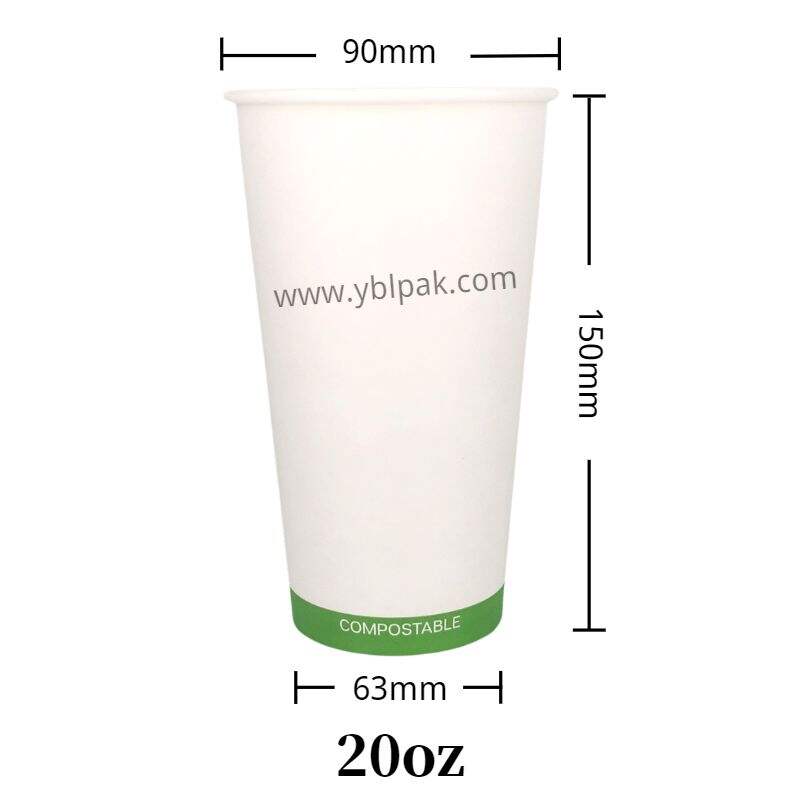 100% compostable PLA paper cup for coffee hot soup supplier