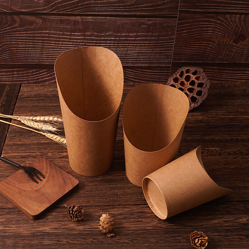 Kraft paper cup for French chips supplier