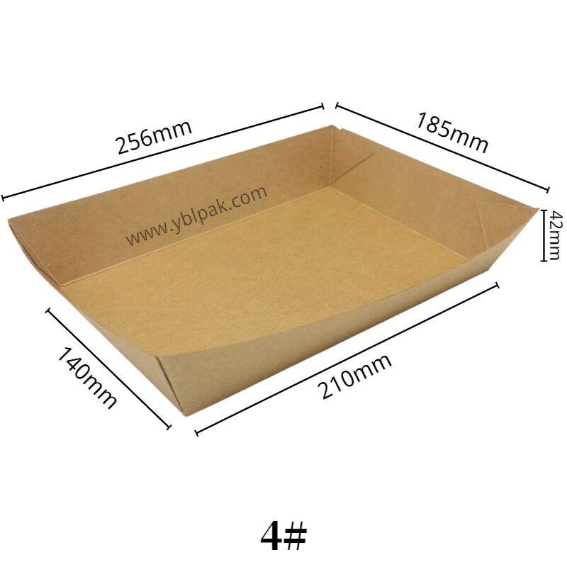 Boat-shape kraft paper tray for snack details