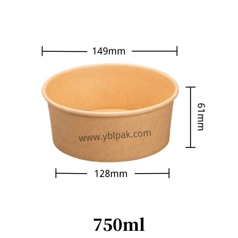 Kraft paper bowl for salad factory