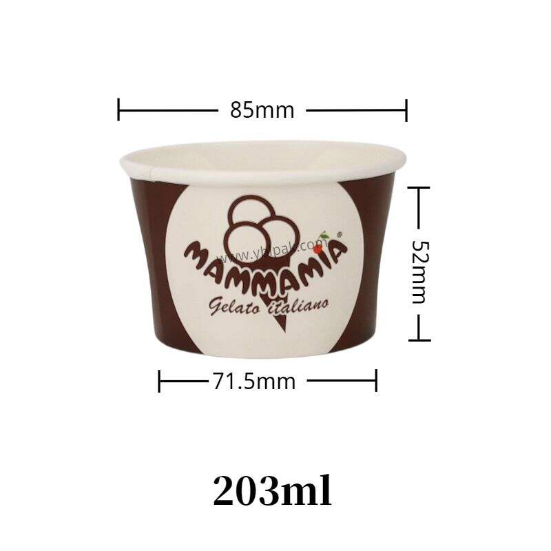 Double PE customized paper bowl for ice cream factory