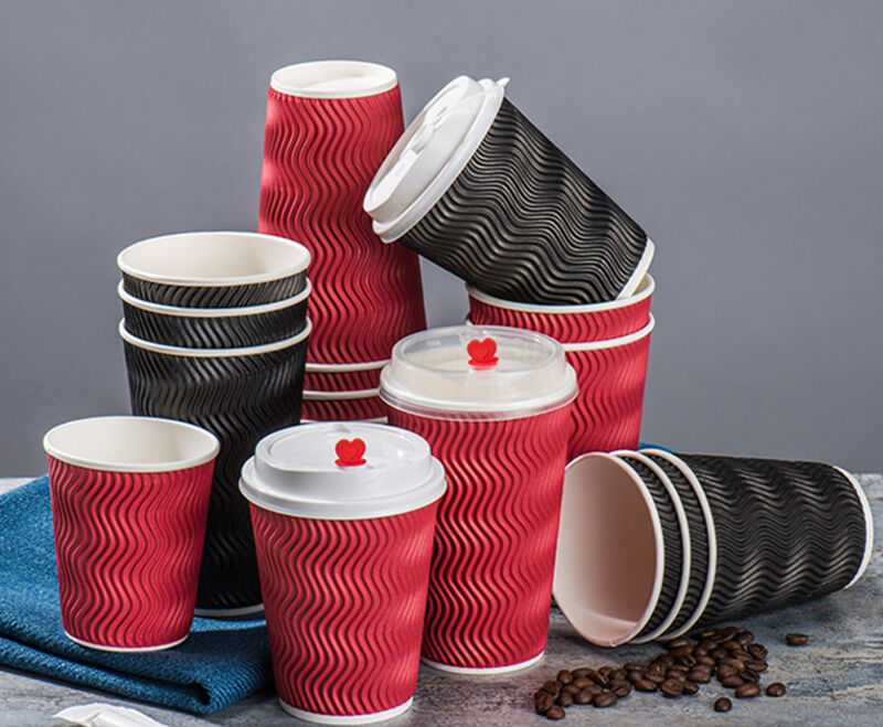 Ripple corrugated paper cups for coffee hot drink manufacture