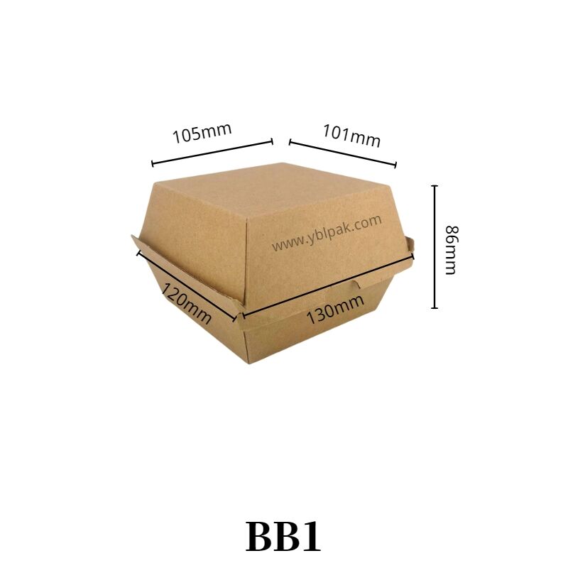 Corrugated kraft paper box for hamburger manufacture