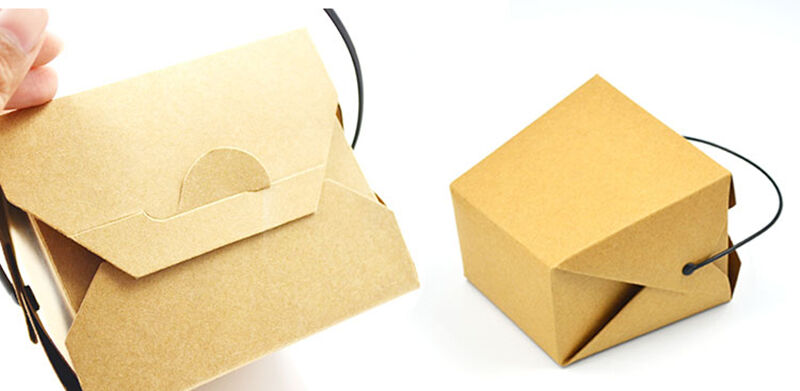 Plastic handle take away paper box for fast food noodle details