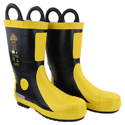 EN15090 Certified Steel head Steel bottom Fire Rubber Boots With Reflective Strips(RJX-AB-25)