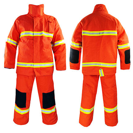 02-Style Four Layer FR Cotton Fireman Training Suits（Style 02 ORANGE）