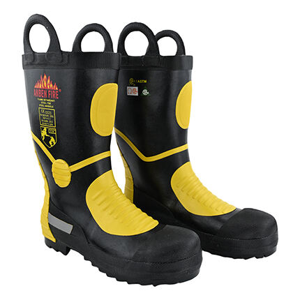 New Style Black High Quality EN15090 Certified Steel head Steel bottom Fire Rubber Boots(RJX-AB-BF)