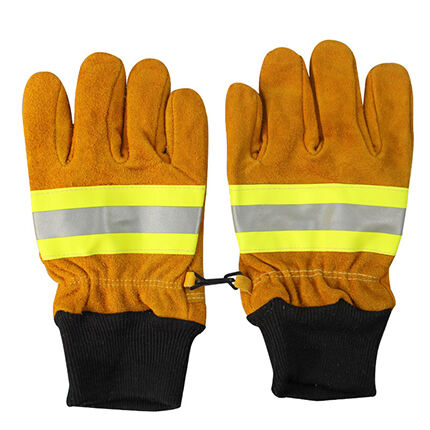 Cow Leather EN659 Certified Fire Gloves with Knitted cuffs