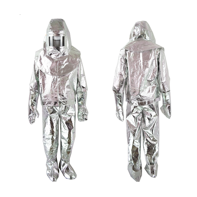 ANBEN FIRE EN1486 Double-layer aluminum foil composite Aramid Fireproof clothing, heat insulation clothing, high temperature resistant suit(AB-500℃)