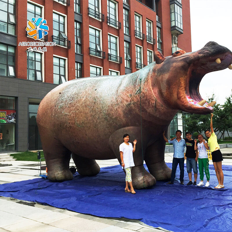 Inflatable giant simulated hippo